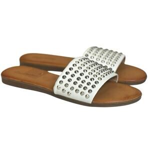 NWOT Zigi Soho Slides - White Faux Leather with Silver Studs - 9